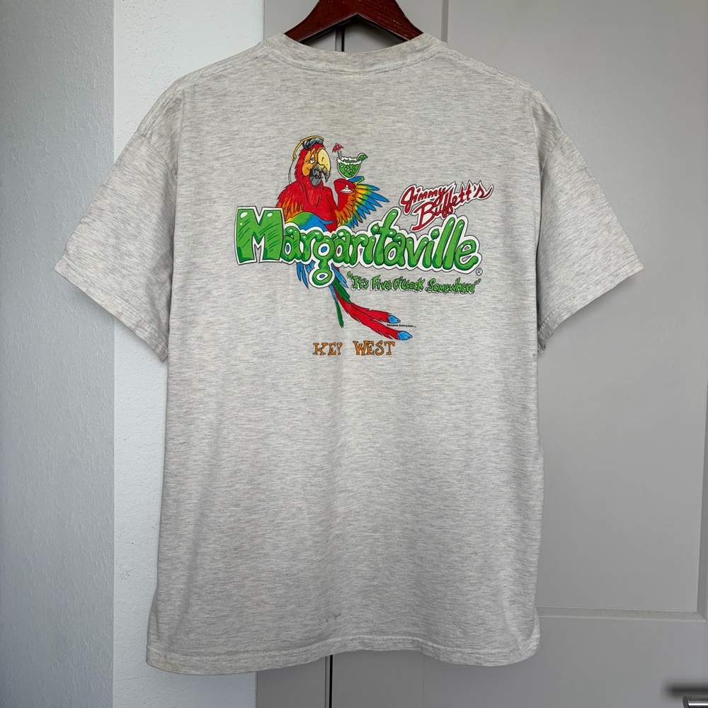 VINTAGE 90s JIMMY BUFFETTS MARGARITAVILLE GRAPHIC T-SHIRT WHITE MEN’S XL